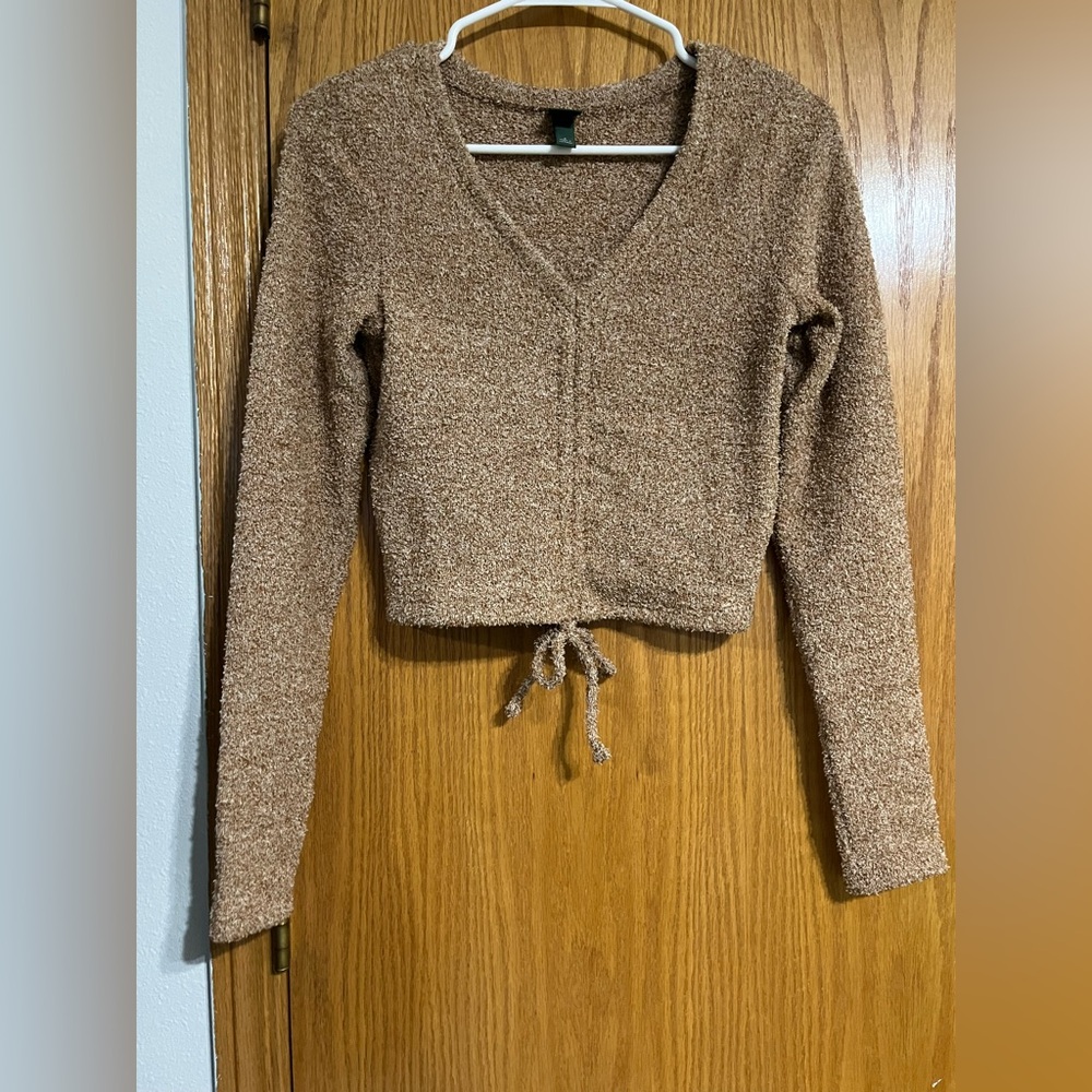 Wild Fable Tan Cropped Sweater